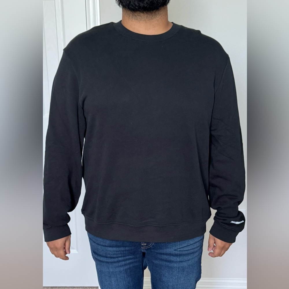 7 For All Mankind Black Crewneck Sweater
